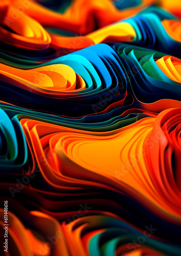 abstract background with waves 3D