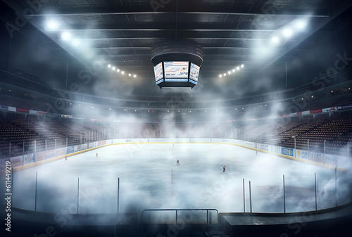 Hockey ice rink sport arena empty field - stadium photo