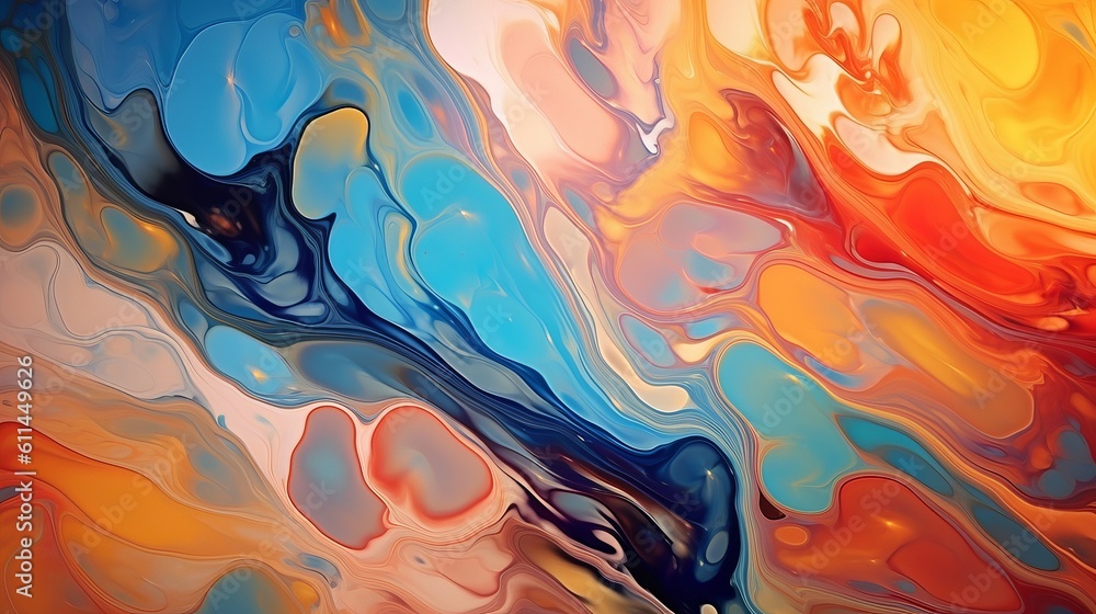 Fluid Movement a background texture with abstract, fluid shapes and patterns in a range of colors.