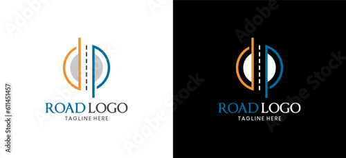 Modern D P letter highway logo design
