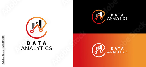 N letter data analysis logo design for data finance, investment icon vector design