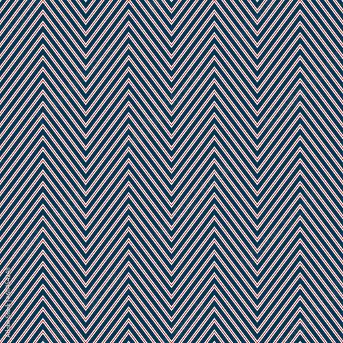 Zigzag lines. Jagged stripes. Seamless surface pattern design with wavy linear ornament. Repeated chevrons wallpaper. Digital paper for page fills, web designing, textile print. Vector