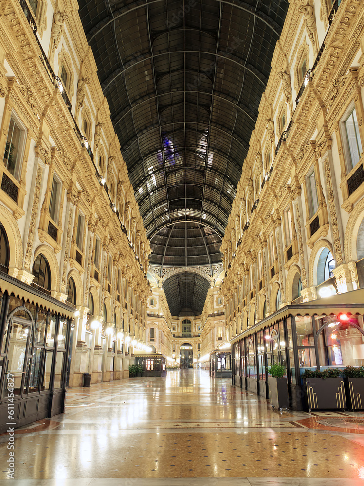 Gallery Galleria Vittorio Emanuele II in Milan, Italy