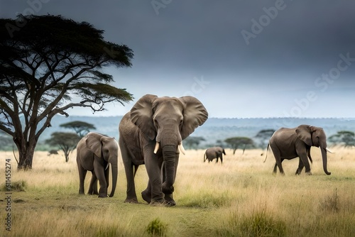 elephants in the savannah © Muhammad