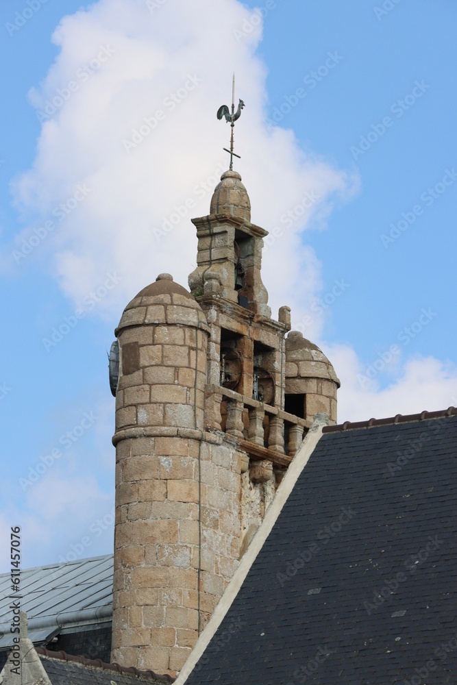 Fototapeta premium tower of the church in Brehat, France