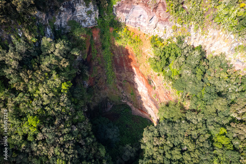 Aerial view above the lush rainforest of northern La Palma in the Canary Islands photo