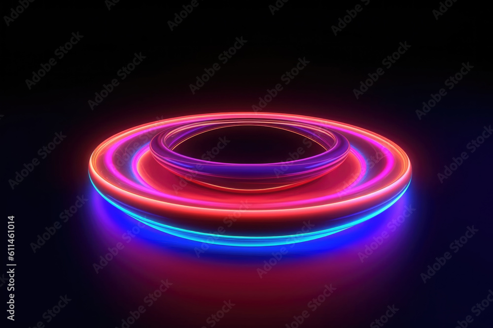 Futuristic Cyber Space: Abstract Virtual Room with Neon Glow Futuristic Cyber Space: Abstract Virtual Room with Neon Glow