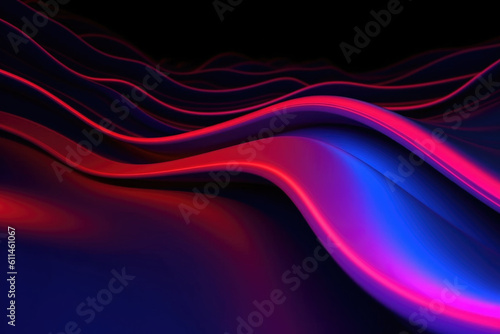 Futuristic Cyber Space: Abstract Virtual Room with Neon Glow