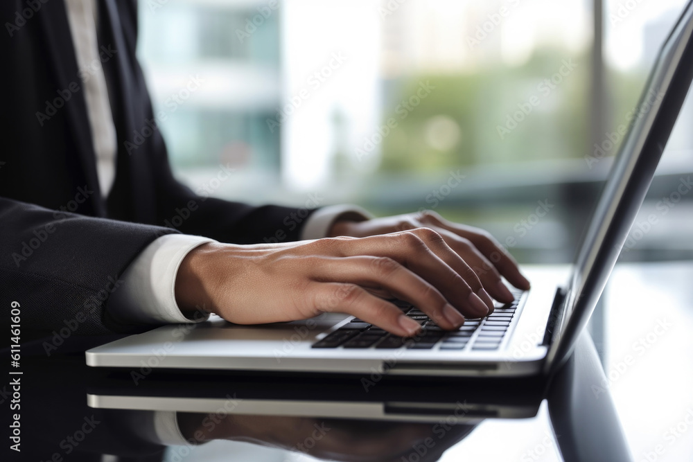 Digital Workspace: Businesswoman Working from Home Office Digital Workspace: Businesswoman Working from Home Office