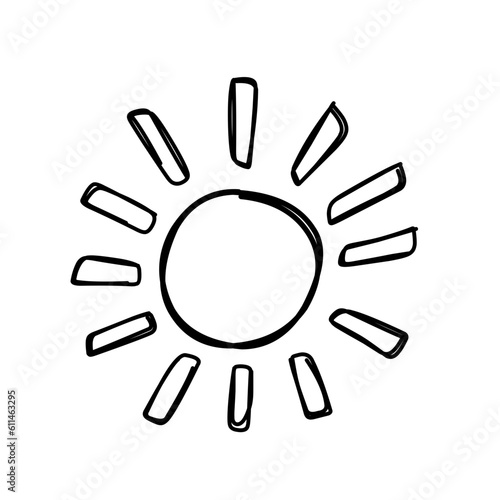 doodle outline sun icons