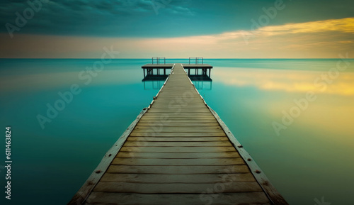  Footbridge sea beach   Meditation by the Sea at Sunset