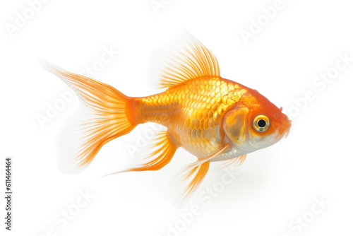 A beautiful and colorful goldfish swimming in a tank