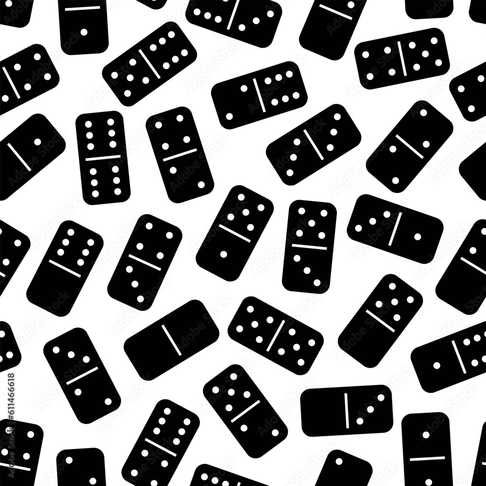 Pattern Domino - Messy Black Dominoes in White Background Pattern Domino - Messy Black Dominoes in White Background