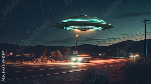 Mysterious UFO Visiting Earth  - Generative AI