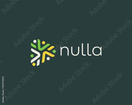 Abstract people logo. Family team minimal style icon. Community coworking sign. Vector illustration.