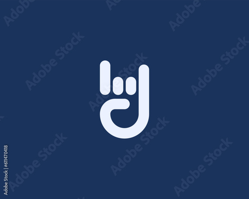 Creative hand fingers sign of the horns logo. Universal rock festival rock-n-roll sign. Metal punk group symbol. Vector illustration.