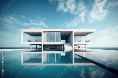 Modern House with Swimming Pool and Sea View © artchvit