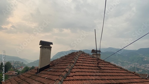 Wallpaper Mural Tiled roof in Sarajevo on a sunset  Torontodigital.ca