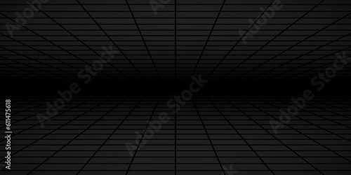 Abstract tiled background with perspective in black colors