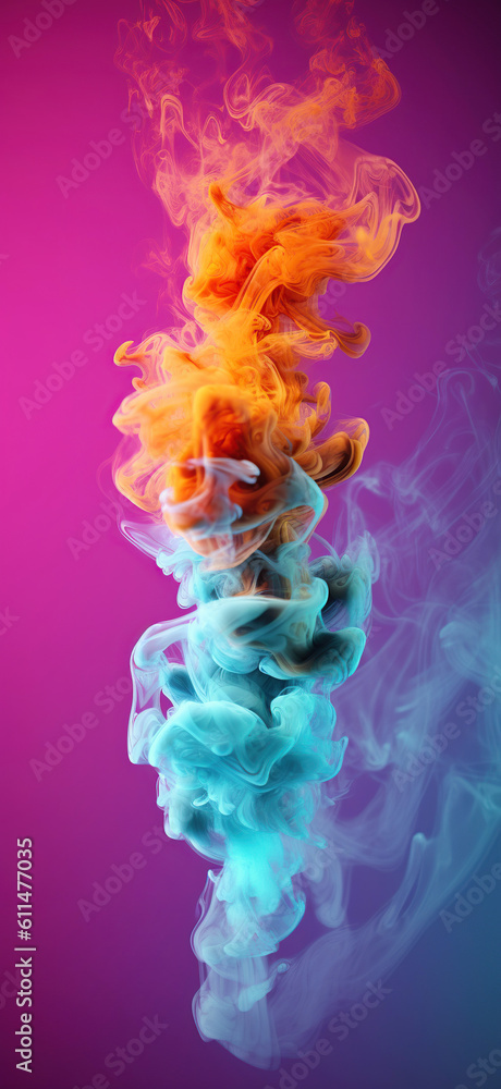 Rainbow of Acrylic Ink in Water. Color Explosion. Colorful explode. vertical background. Generative AI Rainbow of Acrylic Ink in Water. Color Explosion. Colorful explode. vertical background. Generative AI