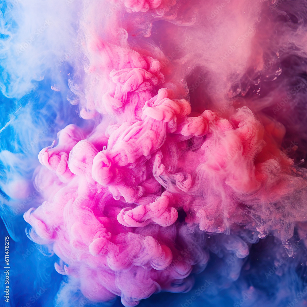 Fototapeta premium Rainbow of Acrylic Ink in Water. Color Explosion. Colorful explode. Generative AI