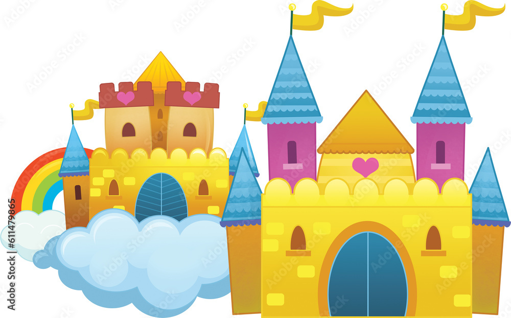 cartoon beautiful and colorful medieval castle isolated illustration for childern cartoon beautiful and colorful medieval castle isolated illustration for childern