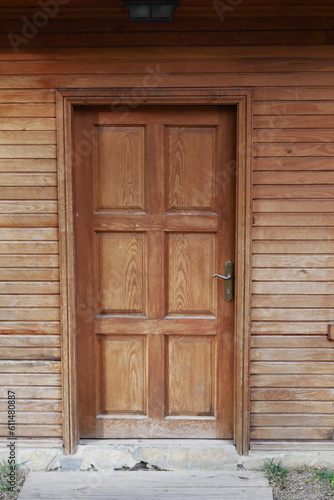 a brown wood old door in turkey 