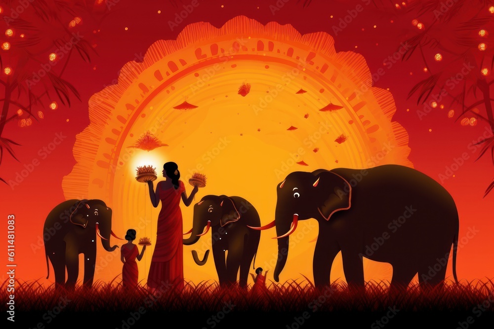 Traditional Sinhala and Hindu New Year background vector art