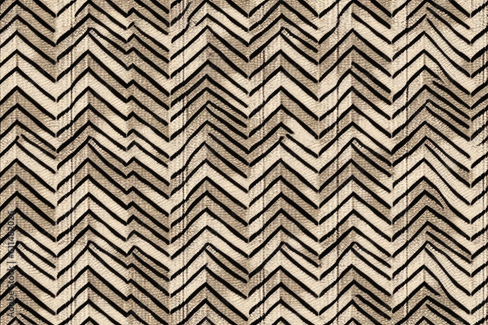 black and white chevron pattern on fabric. Generative AI black and white chevron pattern on fabric. Generative AI