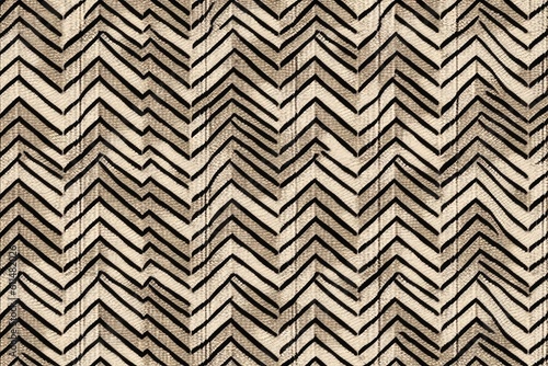 black and white chevron pattern on fabric. Generative AI