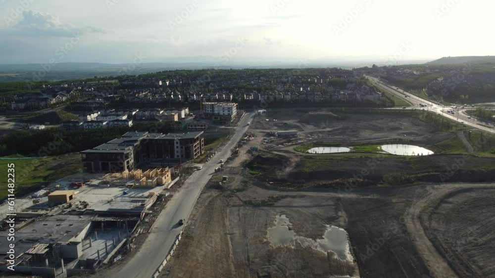 Aerial view of suburban residential developments spreading over beautiful farmland. Aerial view of suburban residential developments spreading over beautiful farmland.