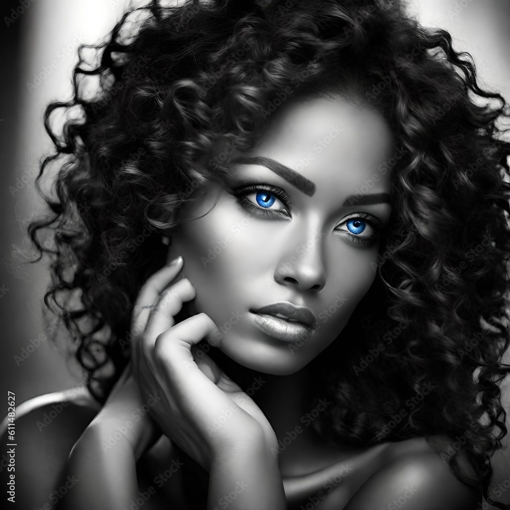 Fototapeta premium blue eyes, created using generative AI