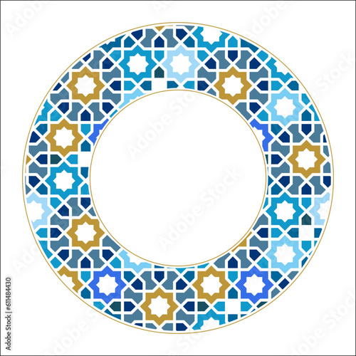 Vector drawing for ceramic plate. Star motifs, which were widely used in the Ottoman and Seljuk periods. Sacred geometry, star mandala, vector illustration.