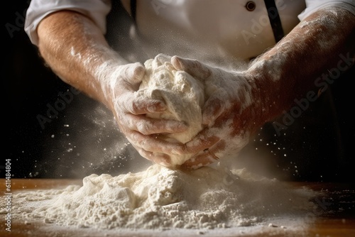 baker / chef kneading dough