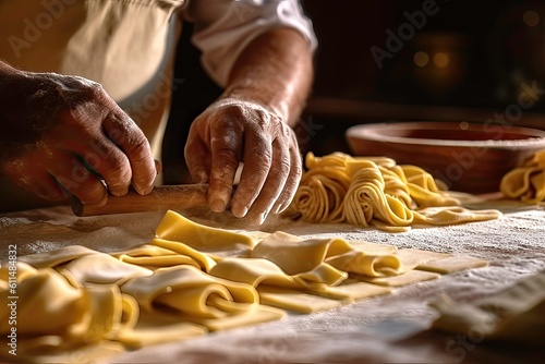 italian pasta handmade - generative AI photo