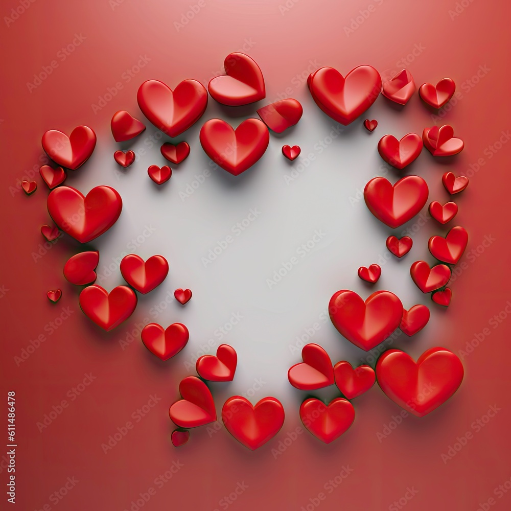 red hearts background - generative AI red hearts background - generative AI