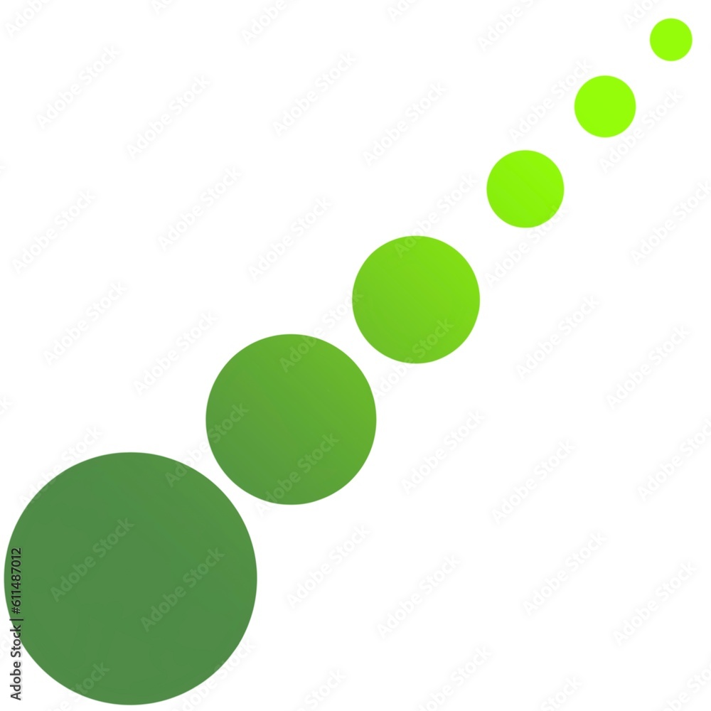 Green circles on white background
