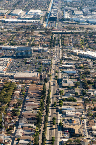  Inglewood, California, USA - Aerial view of residential neighborhoods in the Inglewood section of Los Angeles Southern California