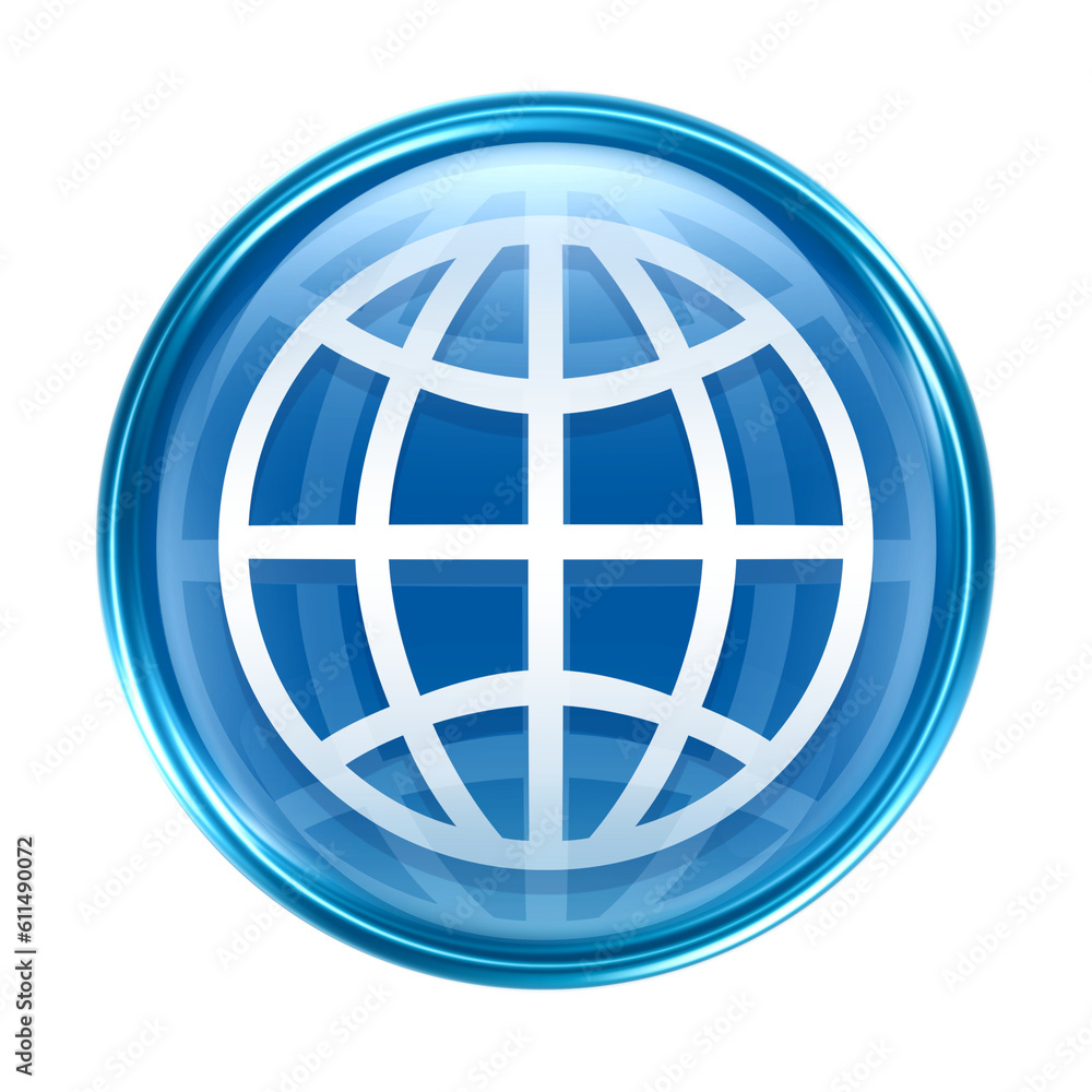 World icon blue on notebook on transparent background World icon blue on notebook on transparent background