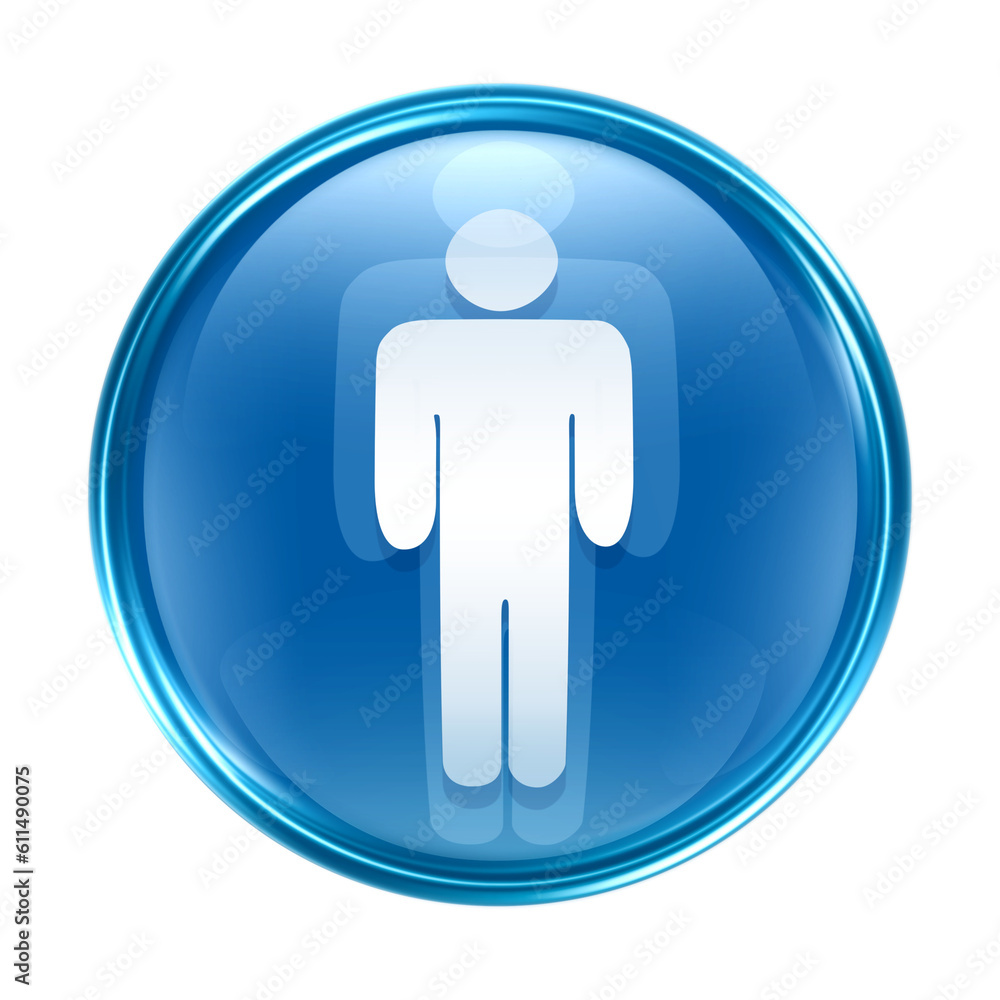 men icon blue on notebook on transparent background men icon blue on notebook on transparent background