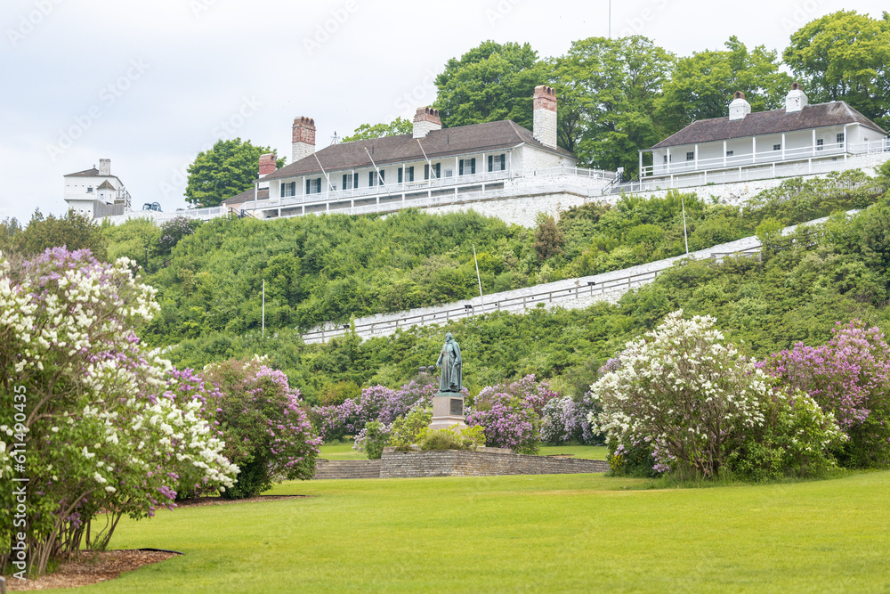 Marquette Park on Mackinac Island during the spring LIlac festival