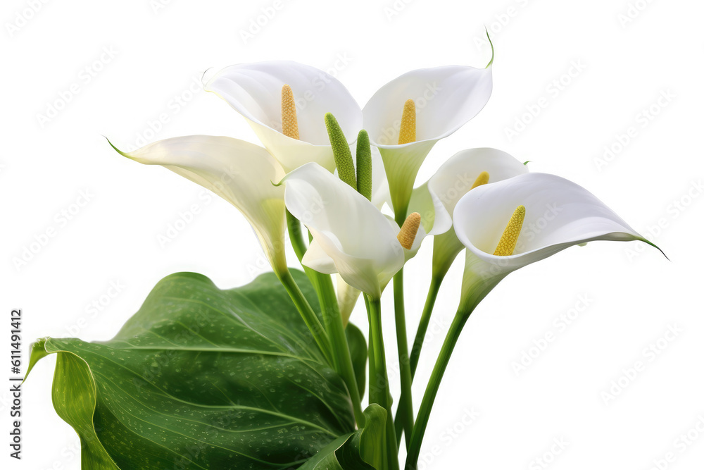 Calla Lily Flower Tropical Garden Nature on White background, HD