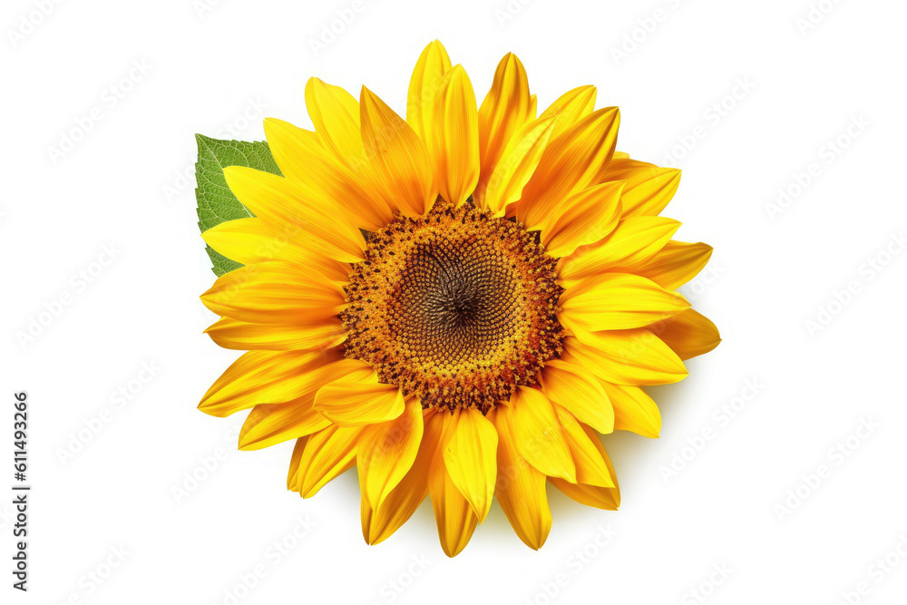 Fototapeta premium Sunflower Flower On White background, HD