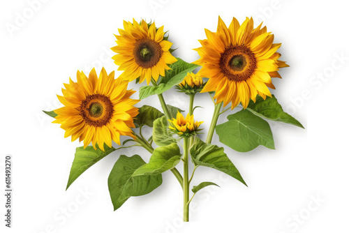 Sunflower Flower On White background, HD