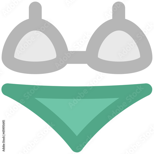Beach wear, icon vector of bikini 