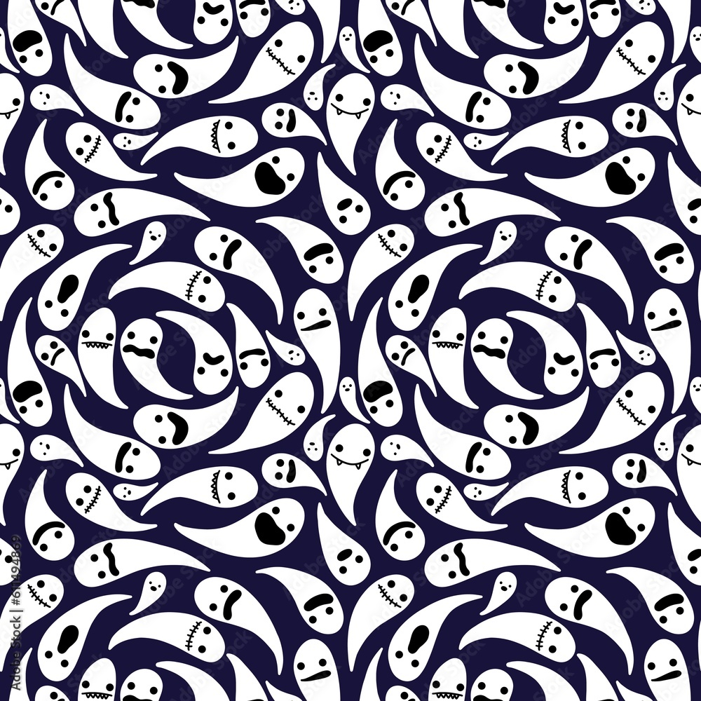 Halloween ghost seamless pattern for wrapping paper and linens and fabrics and kids clothes print Halloween ghost seamless pattern for wrapping paper and linens and fabrics and kids clothes print