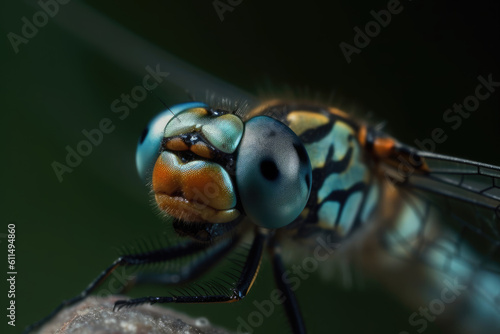 Dragonfly close up. Generative AI