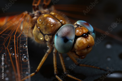 Dragonfly close up. Generative AI © Kateryna