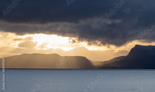 sunset in the mountains