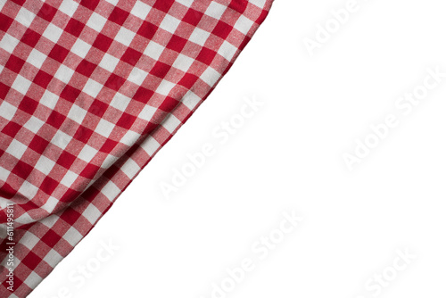 Part of checkered napkin, untucked with transparencies, PNG format